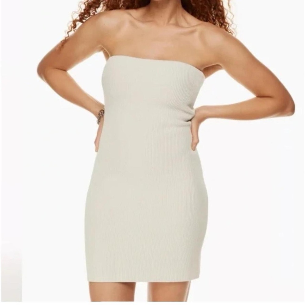 Aritzia Babaton Sculpt Knit Tube Dress Matte Pearl